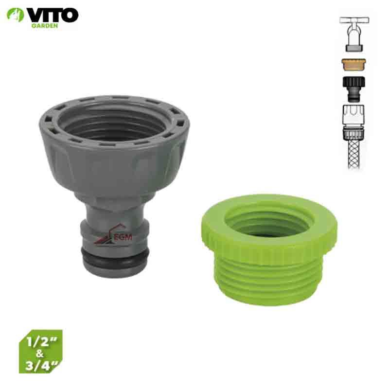 RACCORD NEZ DE ROBINET POUR ARROSAGE 1/2"-3/4" VITO