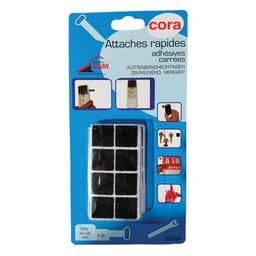 ATTACHES RAPIDES ADHESIVES CARRES 20X20 24PCS NOIR CORA - Image 1