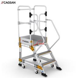 ECHELLE A PLATFORME INDUSTRIELLE EN ALUMINIUM EP3 4 MARCHE CAGSON - Image 1