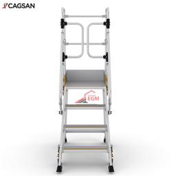 ECHELLE A PLATFORME INDUSTRIELLE EN ALUMINIUM EP3 4 MARCHE CAGSON - Image 3