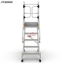 ECHELLE A PLATFORME INDUSTRIELLE EN ALUMINIUM EP4 5 MARCHE CAGSON - Image 3