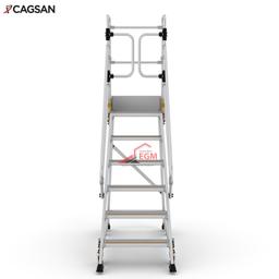 ECHELLE A PLATFORME INDUSTRIELLE EN ALUMINIUM EP5 6 MARCHE CAGSON - Image 3