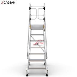 ECHELLE A PLATFORME INDUSTRIELLE EN ALUMINIUM EP6 7 MARCHE CAGSON - Image 3