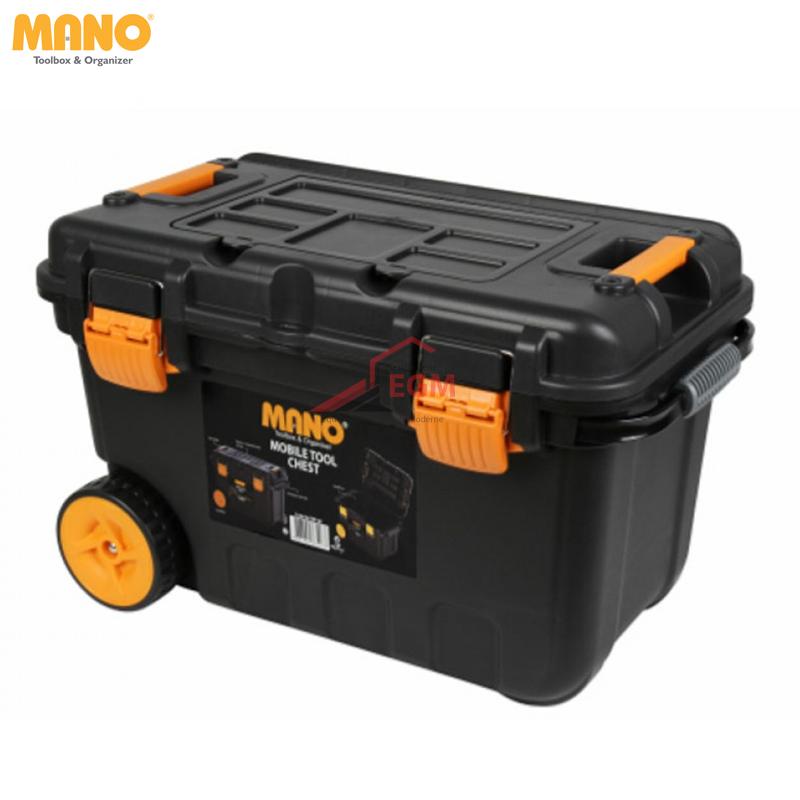 BOITE A OUTIL PLASTIQUE A CHARIOT NOIR MANO