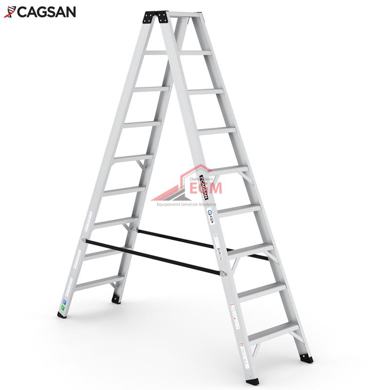 ESCABEAU 9 MARCHES ALUMINIUM DOUBLE EVEREST PRO CAGSON