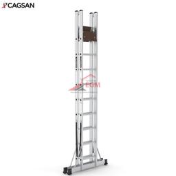 ECHELLE DOUBLE ALUMINIUM A PLATEFORME 2X9 MARCHES CAGSON - Image 3