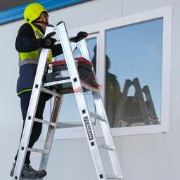 ECHELLE DOUBLE ALUMINIUM A PLATEFORME 2X9 MARCHES CAGSON - Image 5