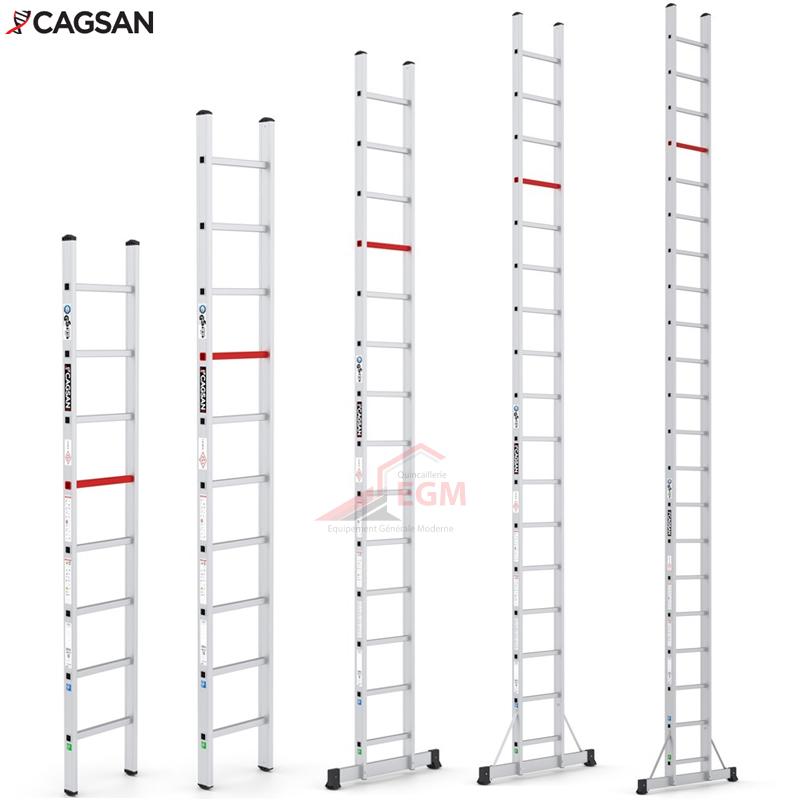 ECHELLE ALUMINIUM SIMPLE 08-10-14-17-21 MARCHE CAGSON