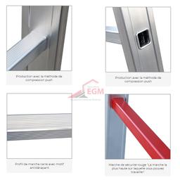 ECHELLE ALUMINIUM SIMPLE 08-10-14-17-21 MARCHE CAGSON - Image 3