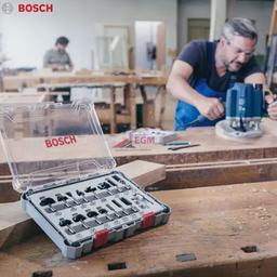 COFFRET DE 6 FRAISE DEFONCEUSE A AFFLEURER A QUEUE 8.0MM BOSCH - Image 3