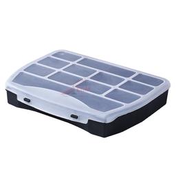 BOITE DE ARRANGEMENT PLASTIQUE NOIR & TRANSPARENTE 12 CASSES - Image 1