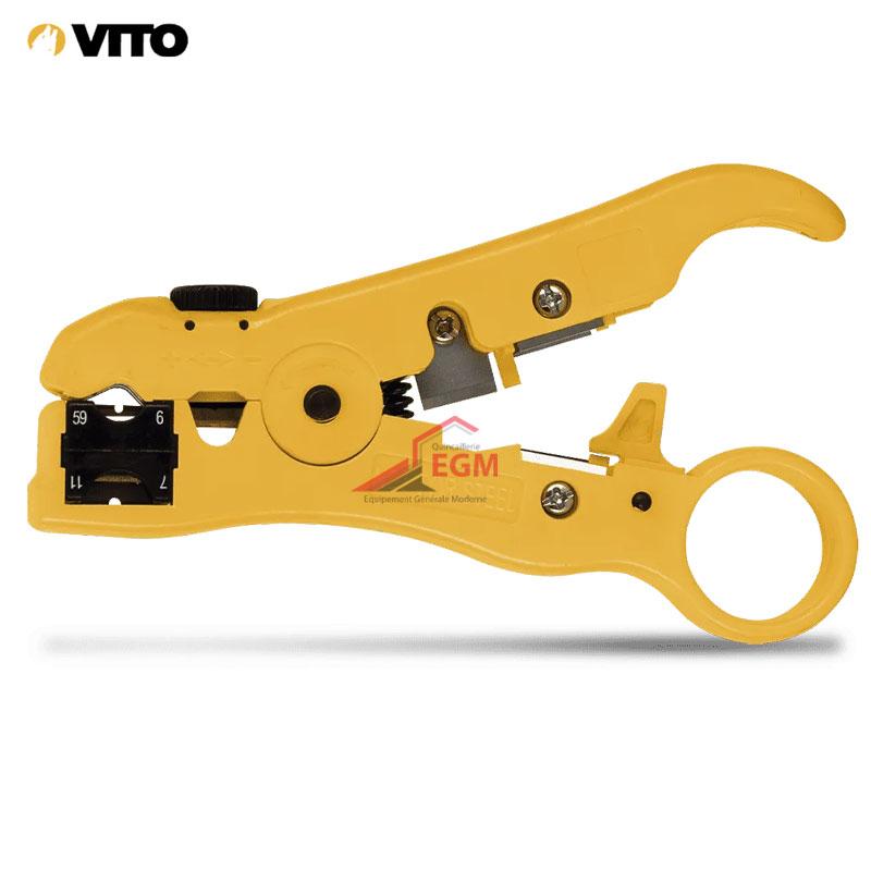 PINCE A COUPER ET DENUDER LES CABLE COAXIAL ET UTP/FTP 120MM VITO
