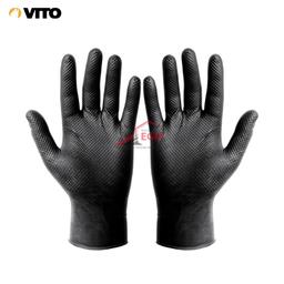 PQ 50 PCS GANT JETABLE NOIR EN NITRILE ULTRA-RESISTANT TAILLE M VITO - Image 1