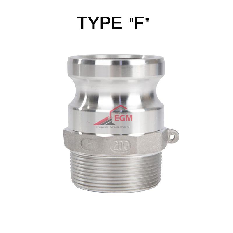 RACCORD A CAME ADAPTATEUR FILTE MALE EN ALUMINUM TYPE "F"