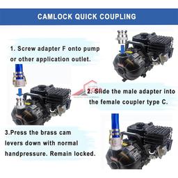 RACCORD A CAME ADAPTATEUR FILTE MALE EN ALUMINUM TYPE "F" - Image 3