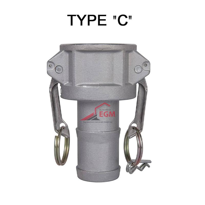 RACCORD A CAME COUPLEUR CANNELE EN ALUMINUM TYPE "C"