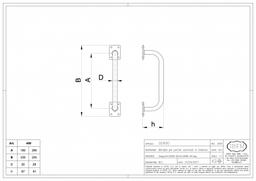 POIGNE DE PORTE RAIL COUDE D20 180MM ART.490180 IBFM - Image 2