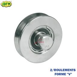 GALLET EN ACIER DOUBLE 2/ROULEMENTS ART.362 D 80 FORME "V" IBFM - Image 1