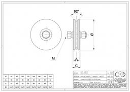GALLET EN ACIER DOUBLE 2/ROULEMENTS ART.362 D 80 FORME "V" IBFM - Image 2