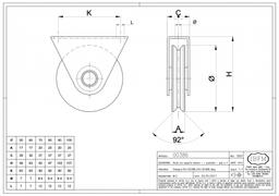 GALLET EN ACIER A SUPPORT TROUE 1/ROULEMENTS D 60 FORME "V" IBFM - Image 2