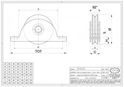 GALLET EN ACIER A SUPPORT INTERNE 2/ROULEMENTS ART.393/A FORME "V" IBFM - Image 2