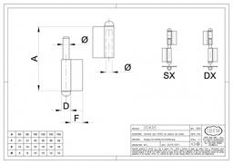 PAUMELLE A SOUDER PIVOT FIXE DROITE ART.495DX IBFM - Image 2