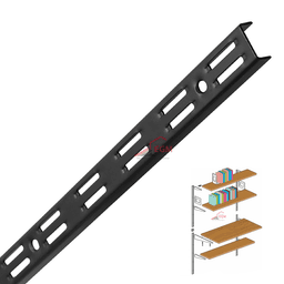 CREMAILLERE DOUBLE POUR FIXATION MURAL NOIR - Image 1