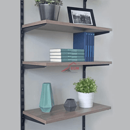 CREMAILLERE DOUBLE POUR FIXATION MURAL NOIR - Image 2