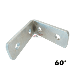EQUERRE D'ASSEMBLAGE 60° EN ACIER ZINGUE EP 6.0MMX40MM - Image 1