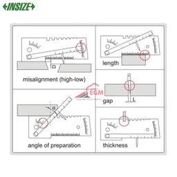 JAUGE DE SOUDAGE ALIGNEMENT/ANGLE/LONGUEUR/ECART/EPAISSEUR 0-50MM EN ACIER INOXYDABLE INSIZE - Image 2