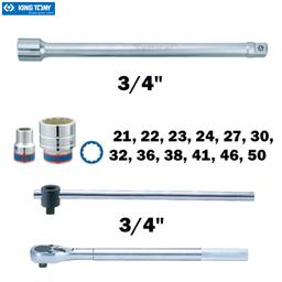 COFFRET CLE DOUILLE 3/4" 12PANS 21-50MM 16PCS KING TONY - Image 2