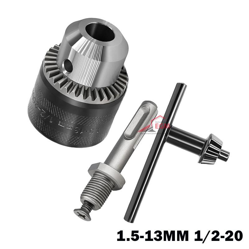 MANDRIN PERCEUSE A CLE +ADAPT SDS PLUS 1.5-13MM 1/2-20