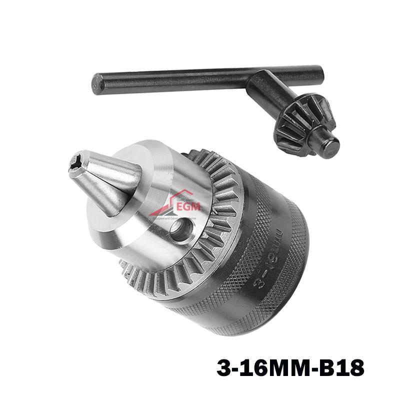 MANDRIN PERCEUSE CONY A CLE 3-16MM-B18 EMB-VERT CHINA