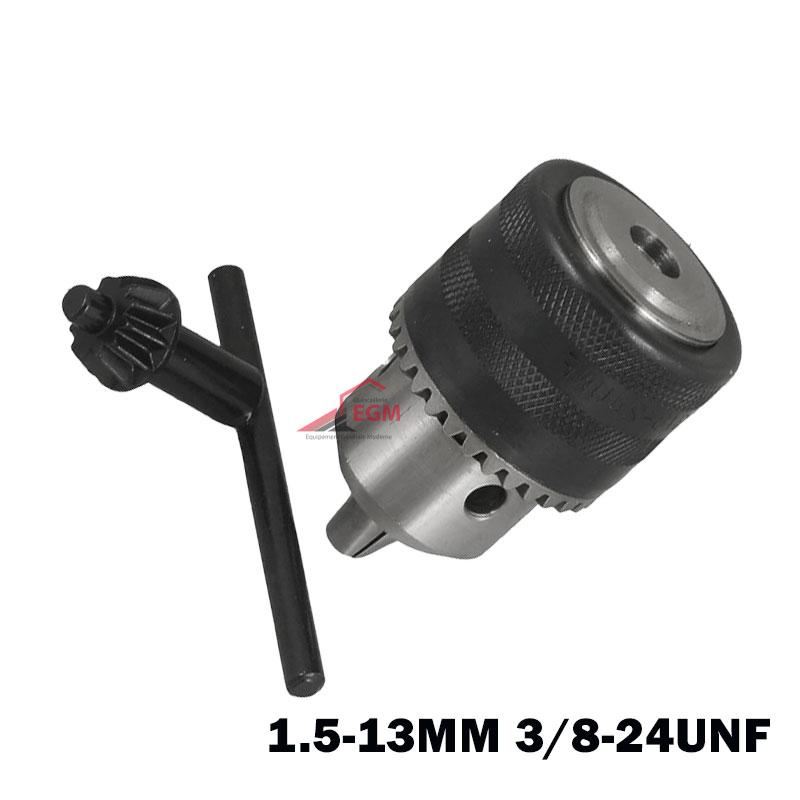 MANDRIN PERCEUSE FILETE 1.5-13MM 3/8-24UNF EMB-VERT