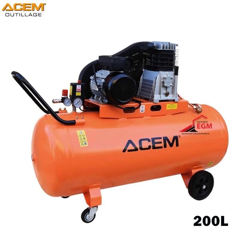COMPRESSEUR AIR 200L 220V HP3 TETE EN FONTE ACEM