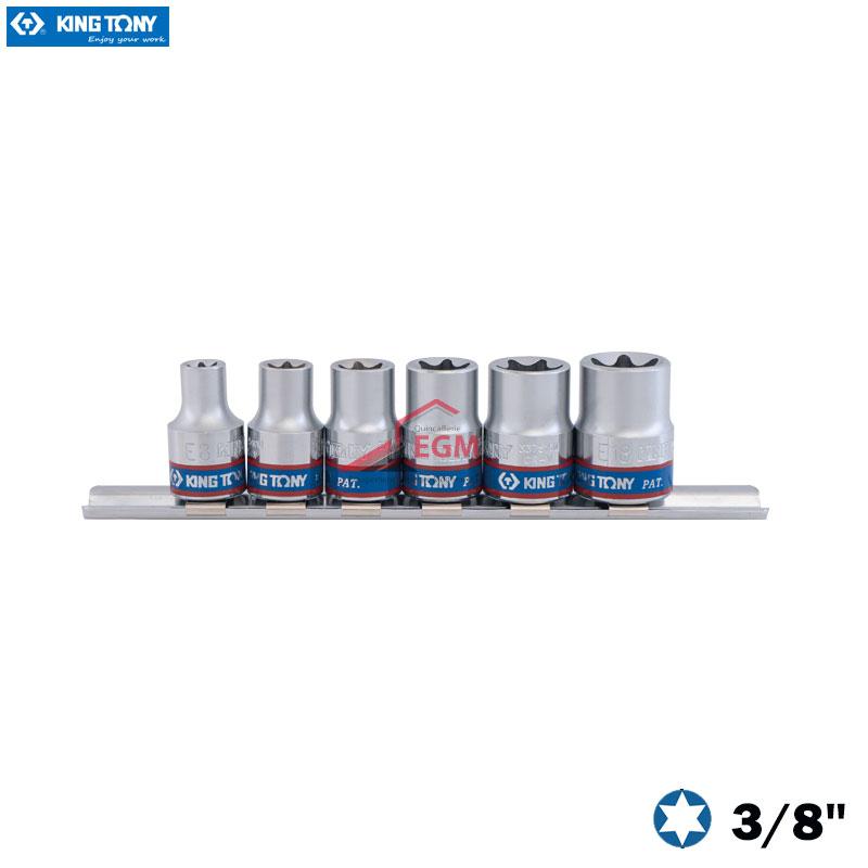 JEUX CLE A DOUILLE 3/8 TORX E8-E18 6PCS KING TONY