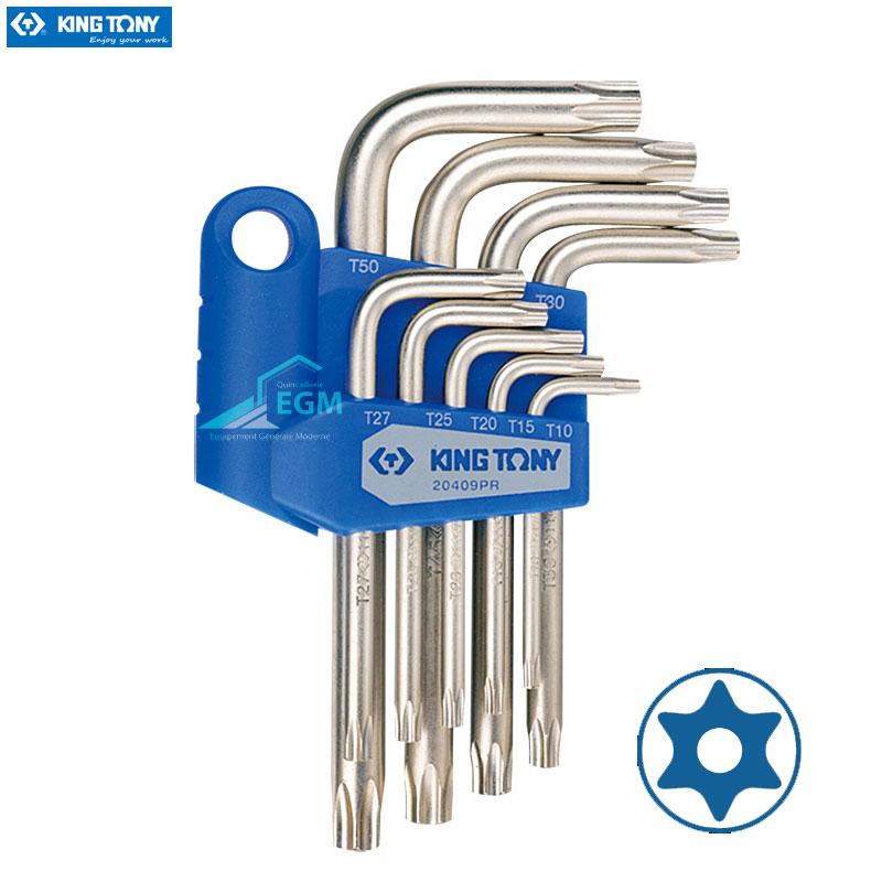 JEUX CLE MALE TORX TROUE 9 PCS T10-T50 KING TONY