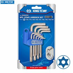 JEUX CLE MALE TORX TROUE 9 PCS T10-T50 KING TONY - Image 2