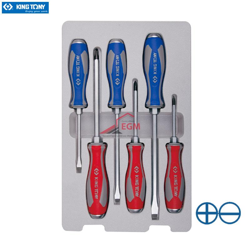 JEUX DE TOURNEVIS 6PCS FR+AM LAME TRAVERSANTE A FRAPER KING TONY