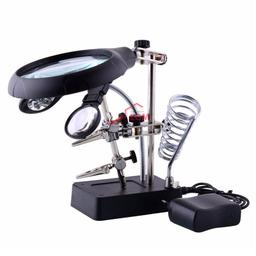 TROISIEME MAIN AVEC LOUPE DE SOUDURE LED AUXILIAIRE 3EN1 AVEC SUPPORT FER A SOUDER - Image 2