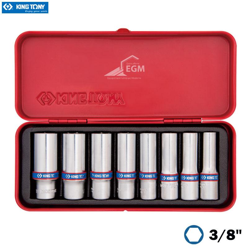 JEUX CLE A DOUILLE 3/8" S.L 8PCS KING TONY