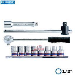 JEUX CLE A DOUILLE 1/2" AVEC ACC 6 PANT 11PCS 10-19 KING TONY - Image 1