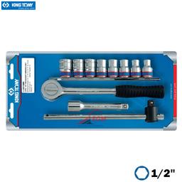 JEUX CLE A DOUILLE 1/2" AVEC ACC 6 PANT 11PCS 10-19 KING TONY - Image 2