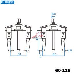 ARRACHE ROULEMENT 2 BRAS AJUSTABLE 60-125 KING TONY - Image 2