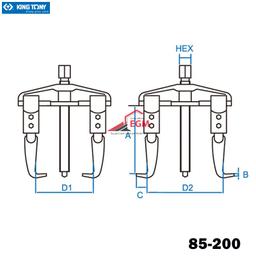 ARRACHE ROULEMENT 2 BRAS AJUSTABLE 85-200 KING TONY - Image 2