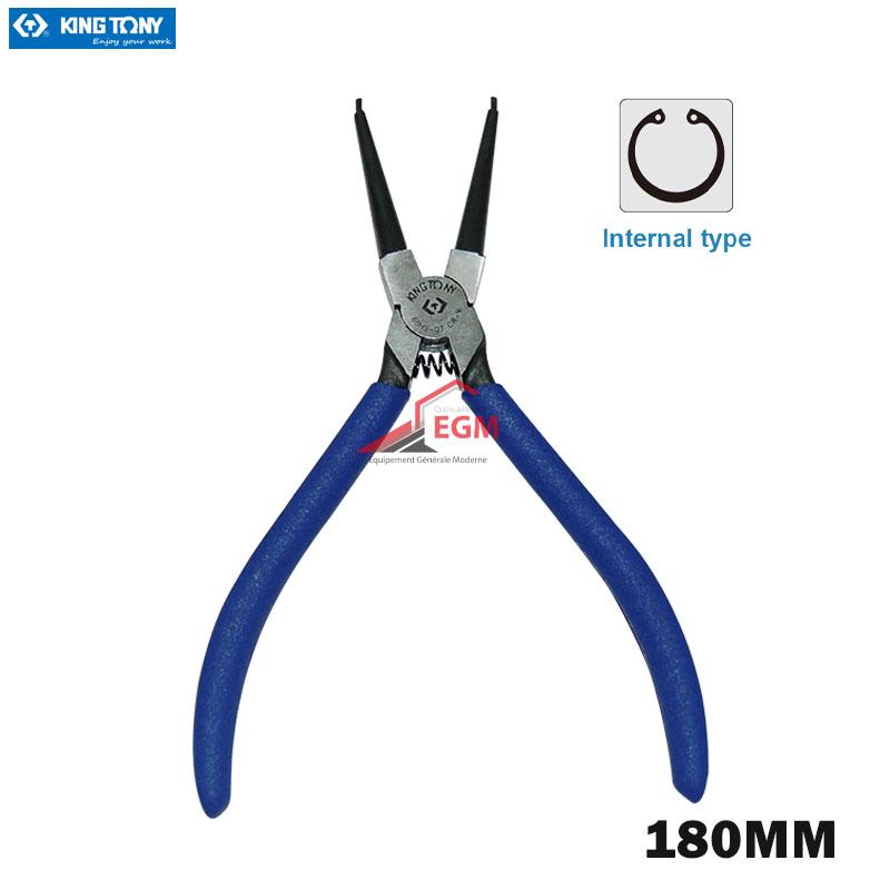PINCE CIRCLIPS INTERIEUR DROITE 180MM KING TONY