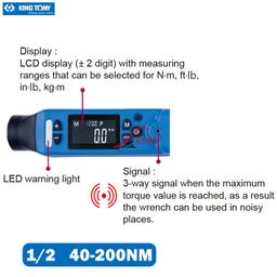 CLE DYNAMOMETRIQUE 1/2 (40-200NM) DIGITAL KING TONY - Image 6