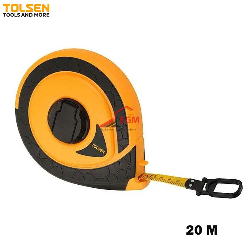 ROULETTE DE MESURE EN FIBRE DE VERRE 20M TOLSEN