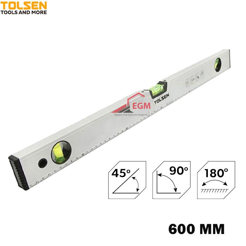 NIVEAU D'EAU EN ALUM FRAME 45°/90°/180° 600MM TOLSEN