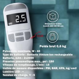 COMPRESSEUR SANS FIL 7.4V/15L/min 150PSI ULEETE - Image 5